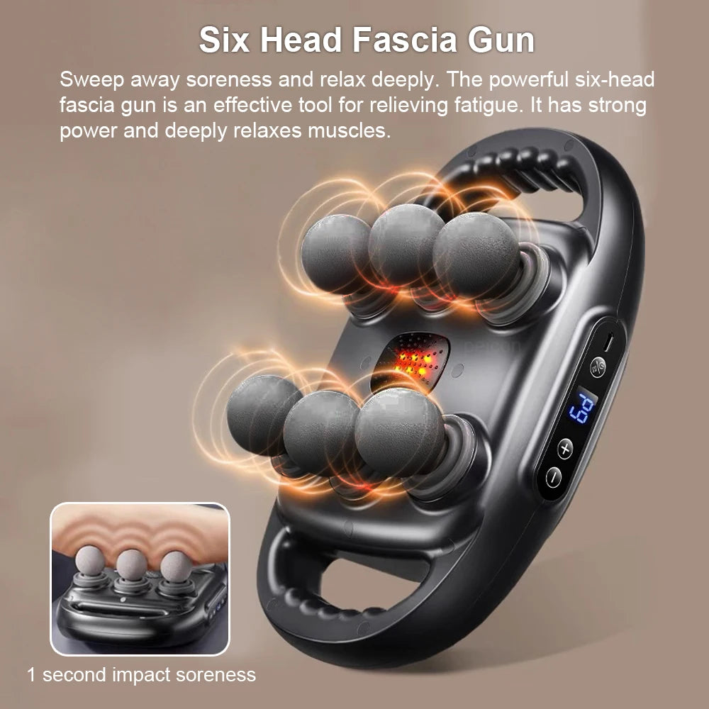 Six-Head Pro Muscle Massager for Lower Back, Shoulder, Neck and Legs 