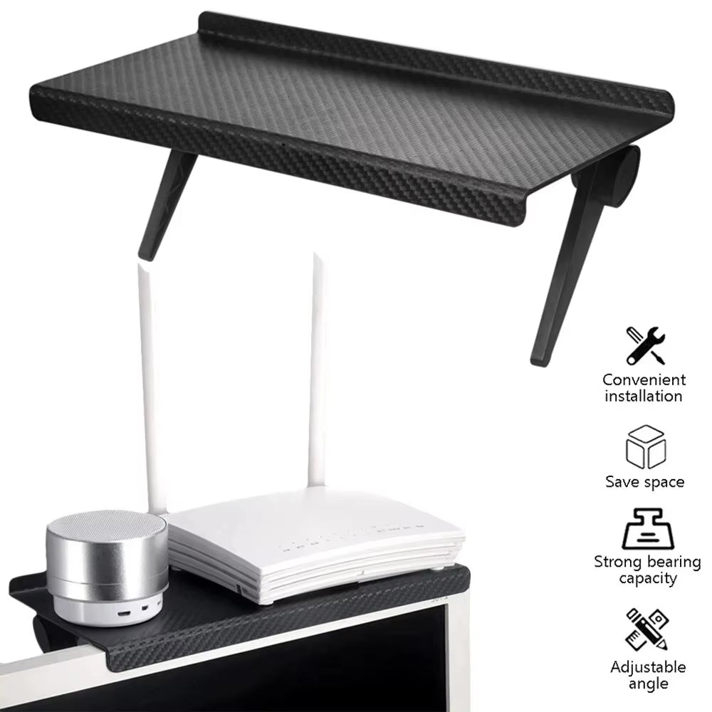 1PC Hot Selling Computer and TV Screen Storage Rack Wireless Router Set-Top Box Rack No Perforated Storage Bracket Divine Tool